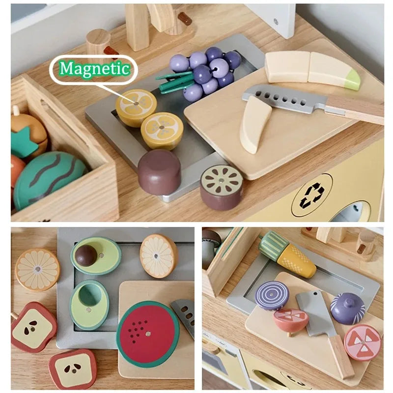 Kids' Wooden Play Food Set