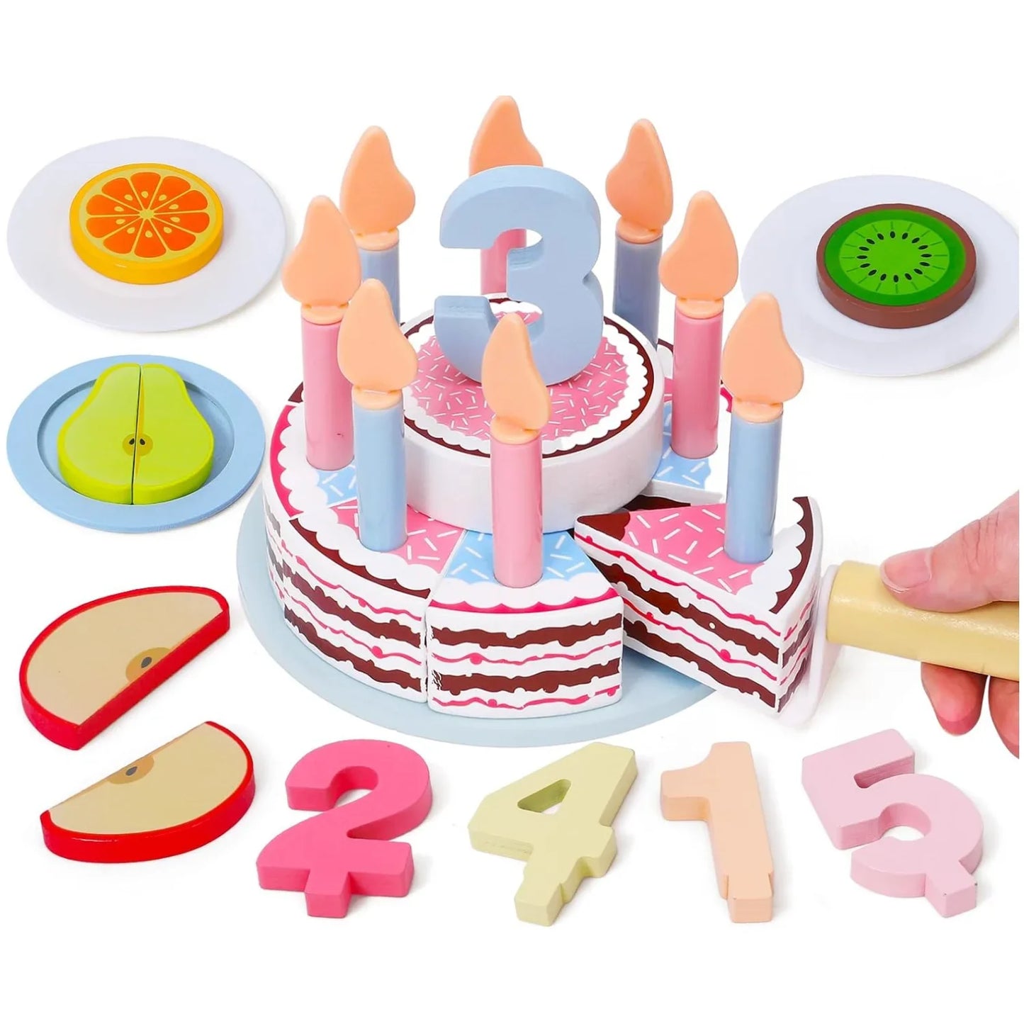 Kids' Wooden Birthday Cake Toy