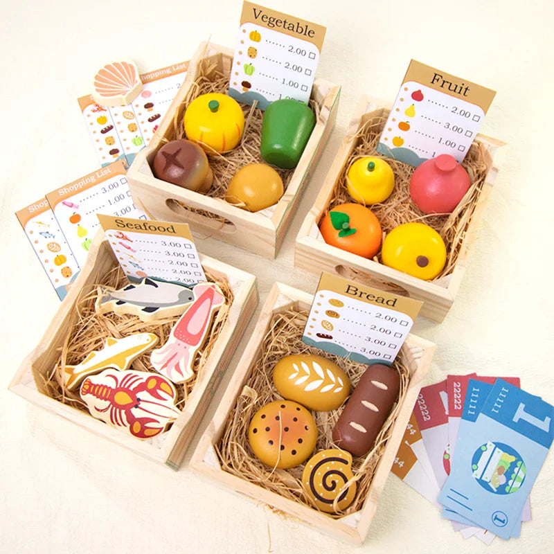 Kids' Wooden Play Food Set