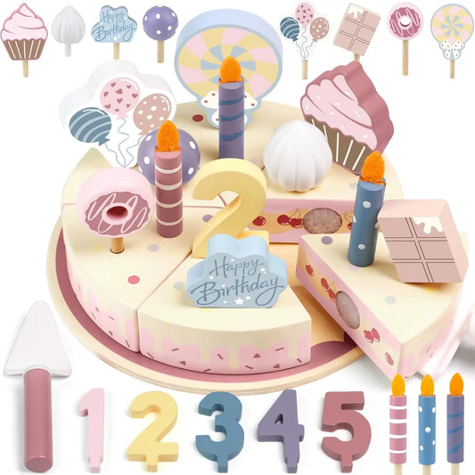 Kids' Wooden Birthday Cake Toy
