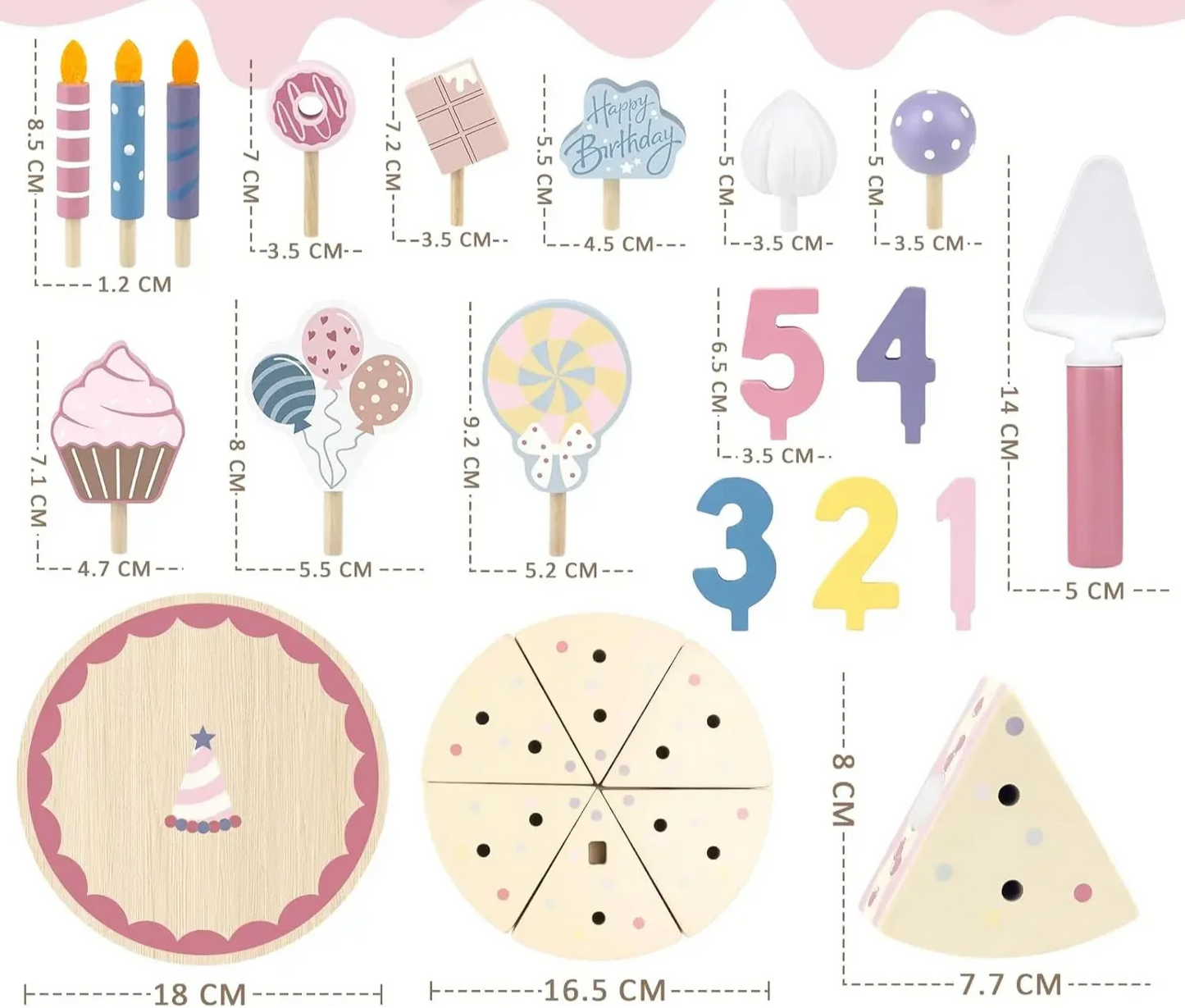 Kids' Wooden Birthday Cake Toy