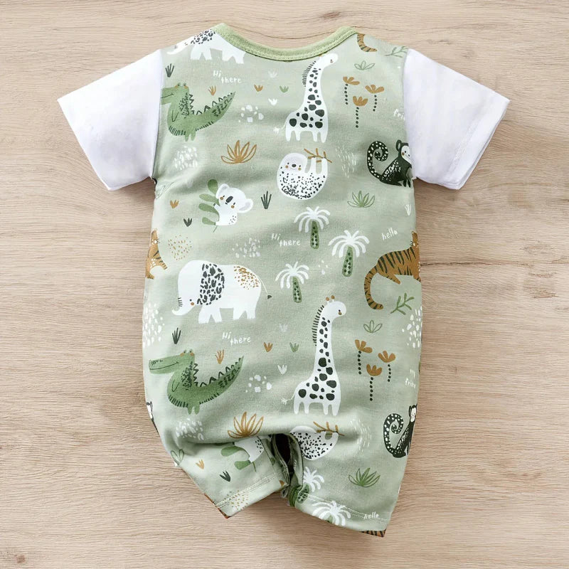Kids' Zoo Animal Pattern Romper
