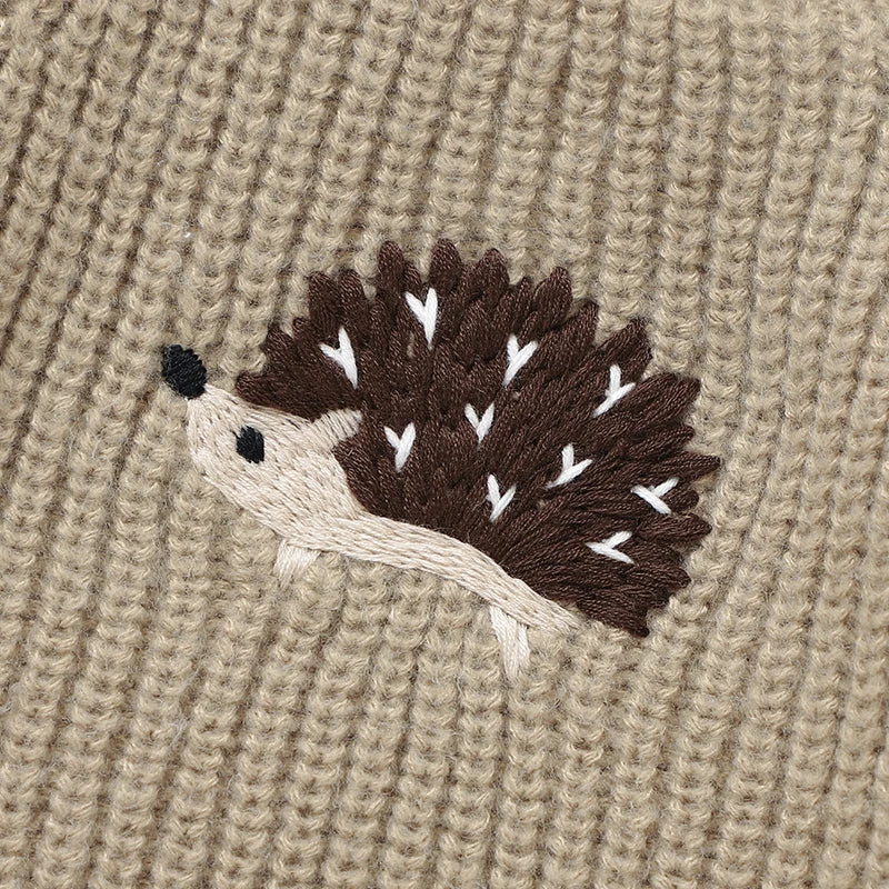 Hedgehog Embroidered Knit Sweater for Kids