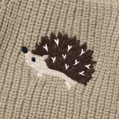 Hedgehog Embroidered Knit Sweater for Kids