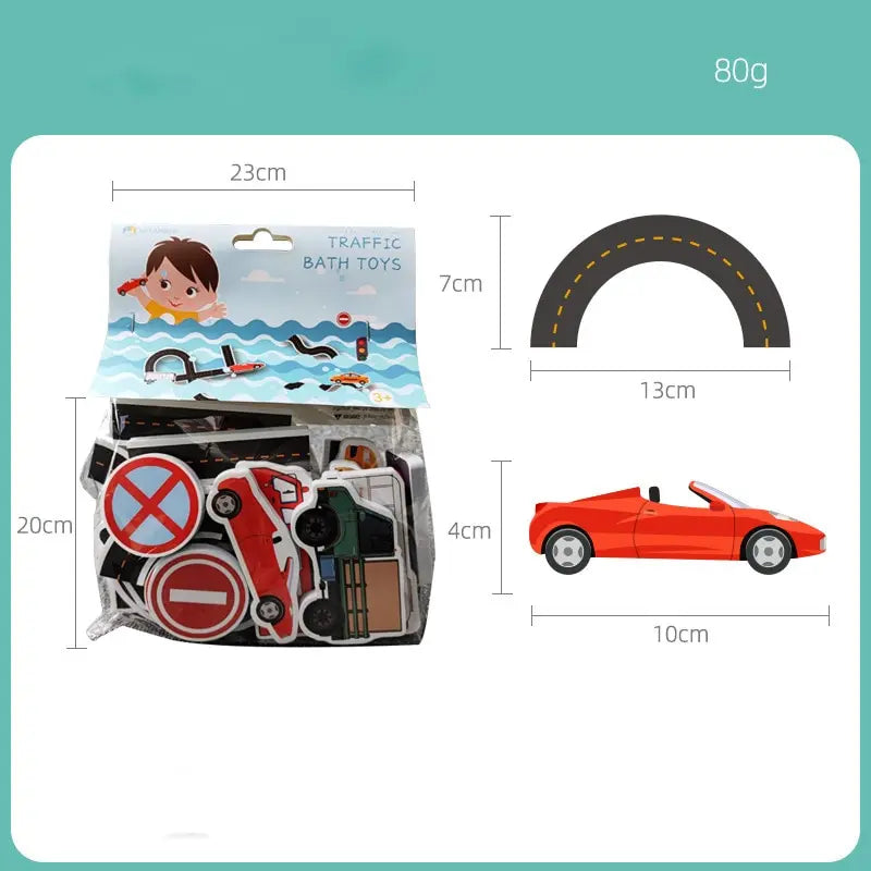 Playful Traffic-Themed Bath Puzzle Toy