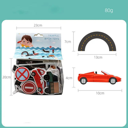 Playful Traffic-Themed Bath Puzzle Toy