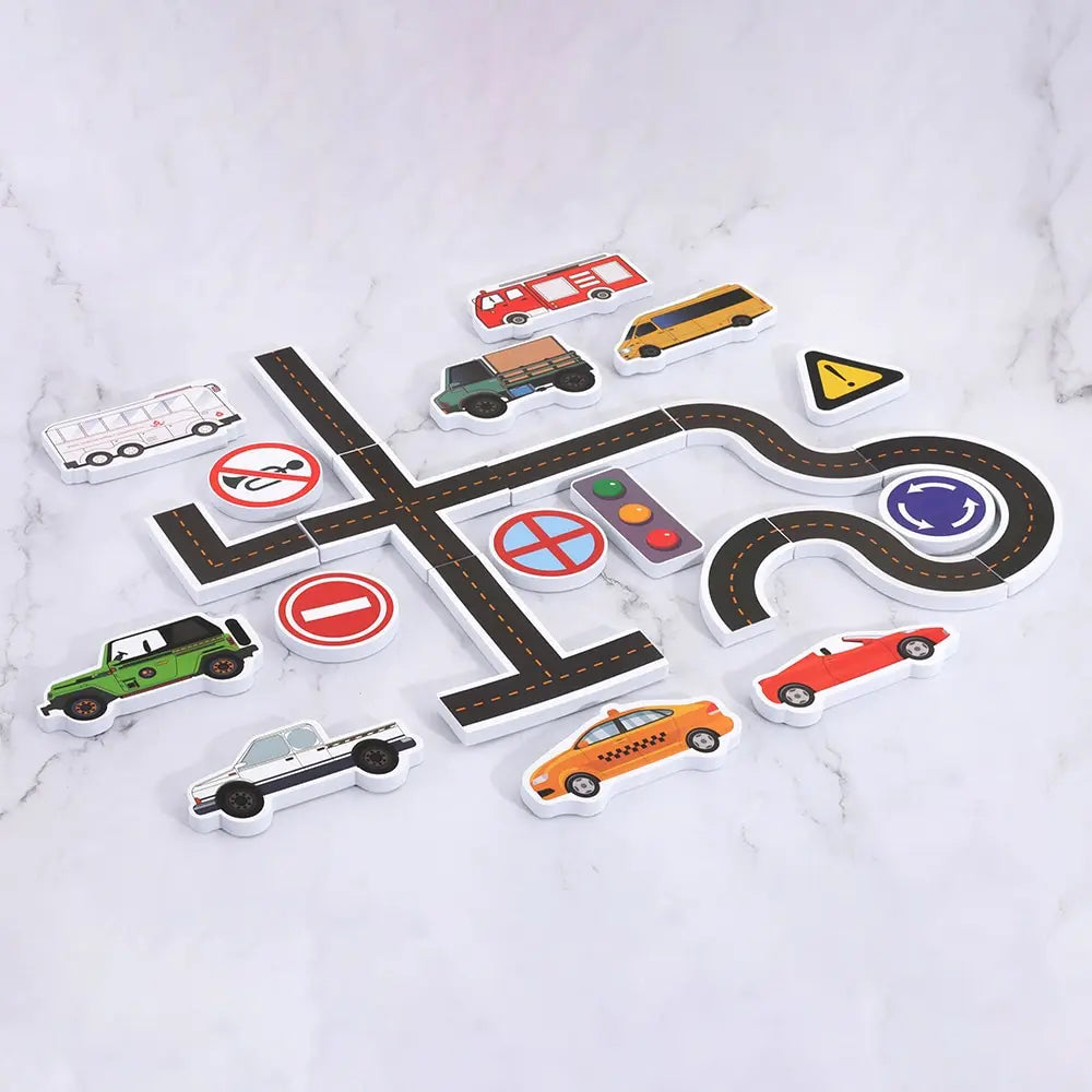 Playful Traffic-Themed Bath Puzzle Toy