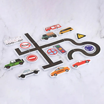 Playful Traffic-Themed Bath Puzzle Toy