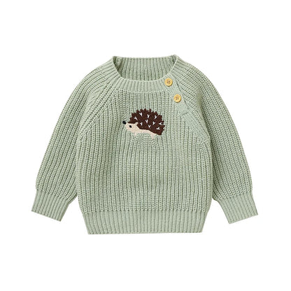 Hedgehog Embroidered Knit Sweater for Kids