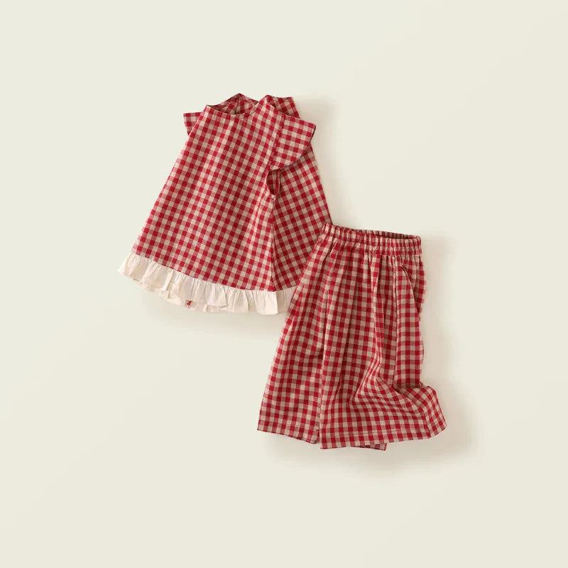 Kids' Checkered Outfit Set