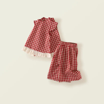 Kids' Checkered Outfit Set