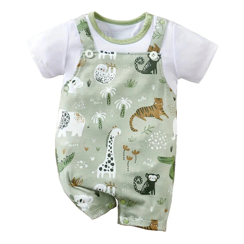 Kids' Zoo Animal Pattern Romper