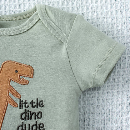 Dinosaur-Themed 3-Piece Infant Bodysuit Set