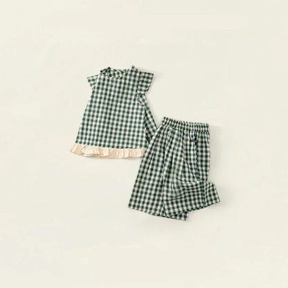 Kids' Checkered Outfit Set