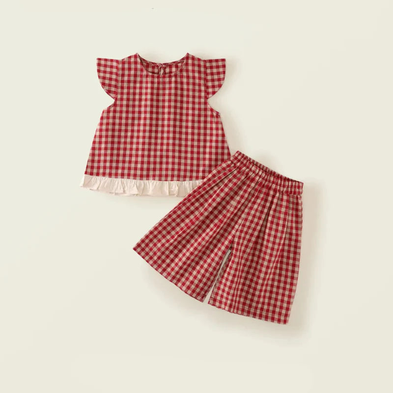 Kids' Checkered Outfit Set