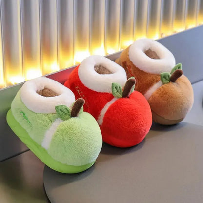 Cozy Apple-Themed Slippers for Kids