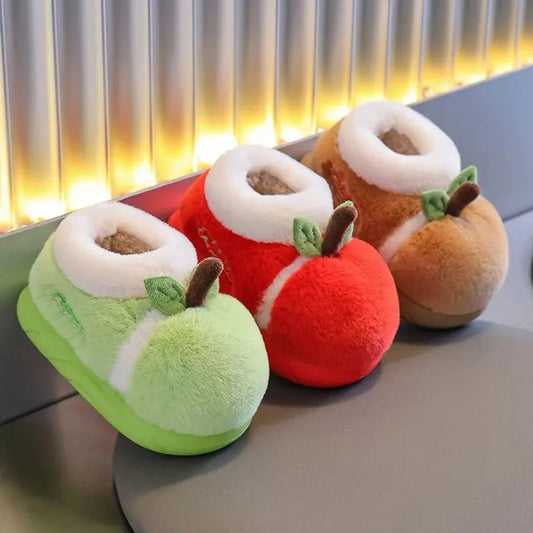Cozy Apple-Themed Slippers for Kids