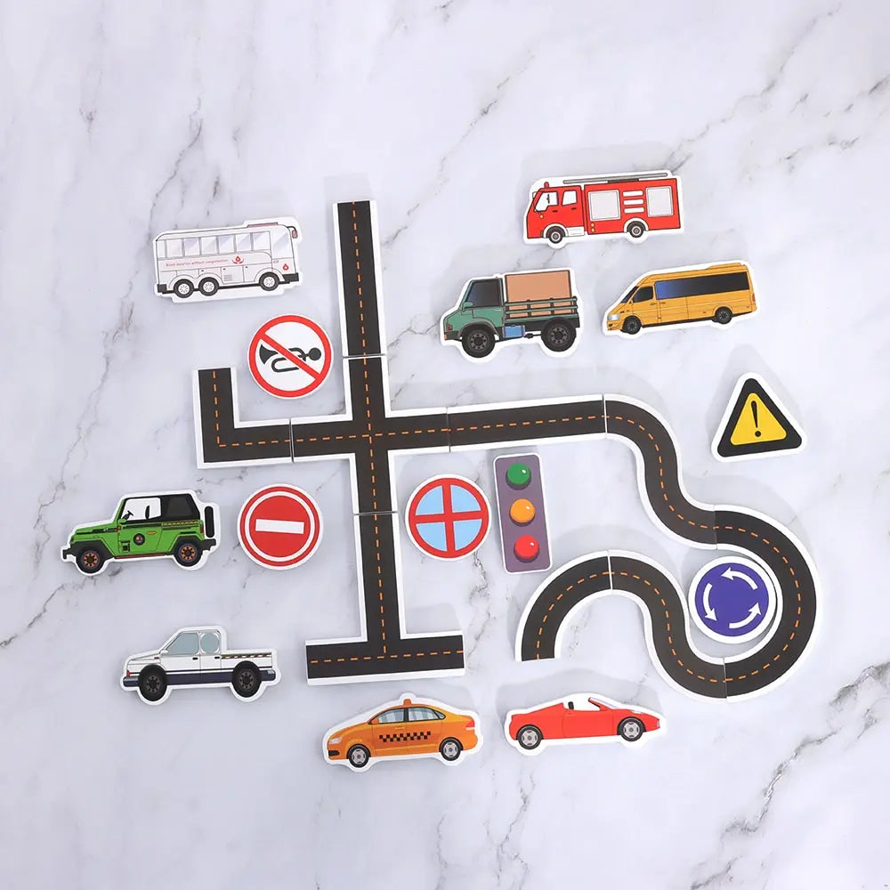 Playful Traffic-Themed Bath Puzzle Toy