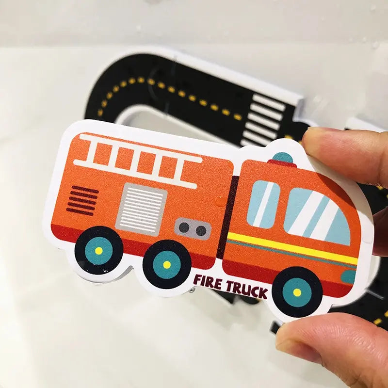 Playful Traffic-Themed Bath Puzzle Toy