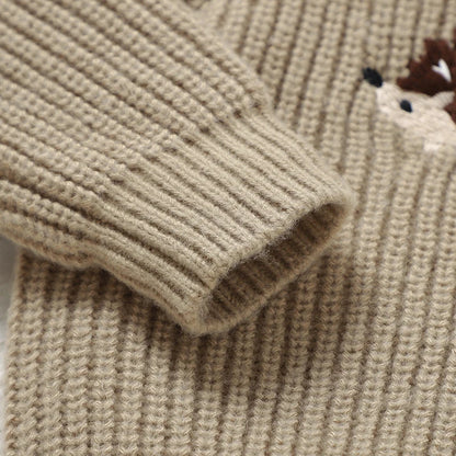 Hedgehog Embroidered Knit Sweater for Kids