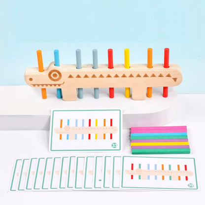Vibrant Montessori Wooden Crocodile Game