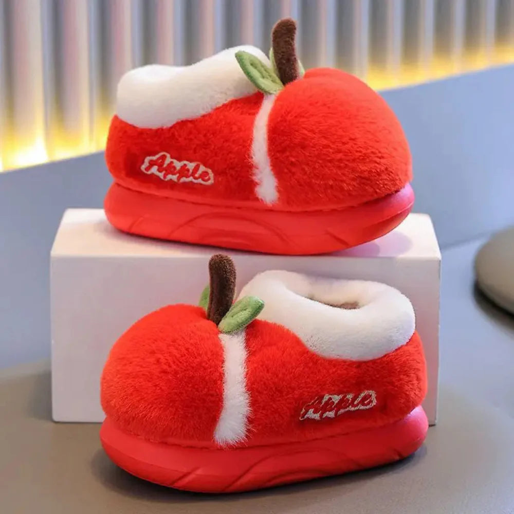 Cozy Apple-Themed Slippers for Kids