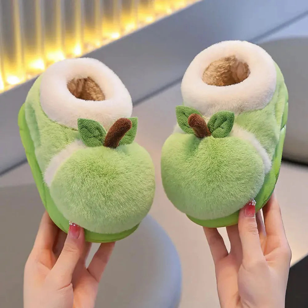 Cozy Apple-Themed Slippers for Kids