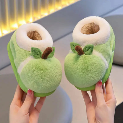 Cozy Apple-Themed Slippers for Kids