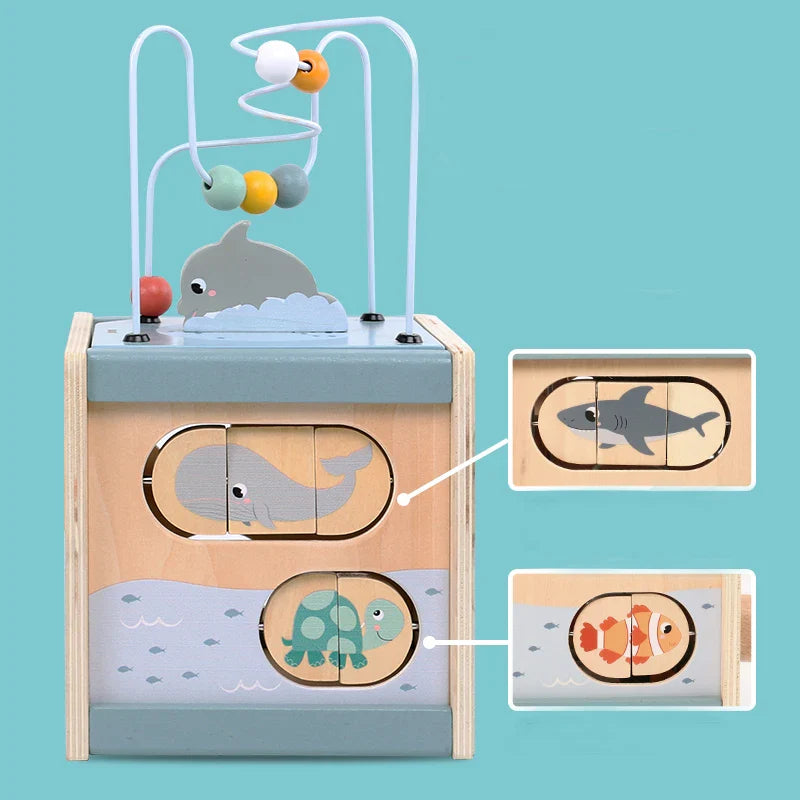 5-in-1 Montessori Activity Cube for Kids