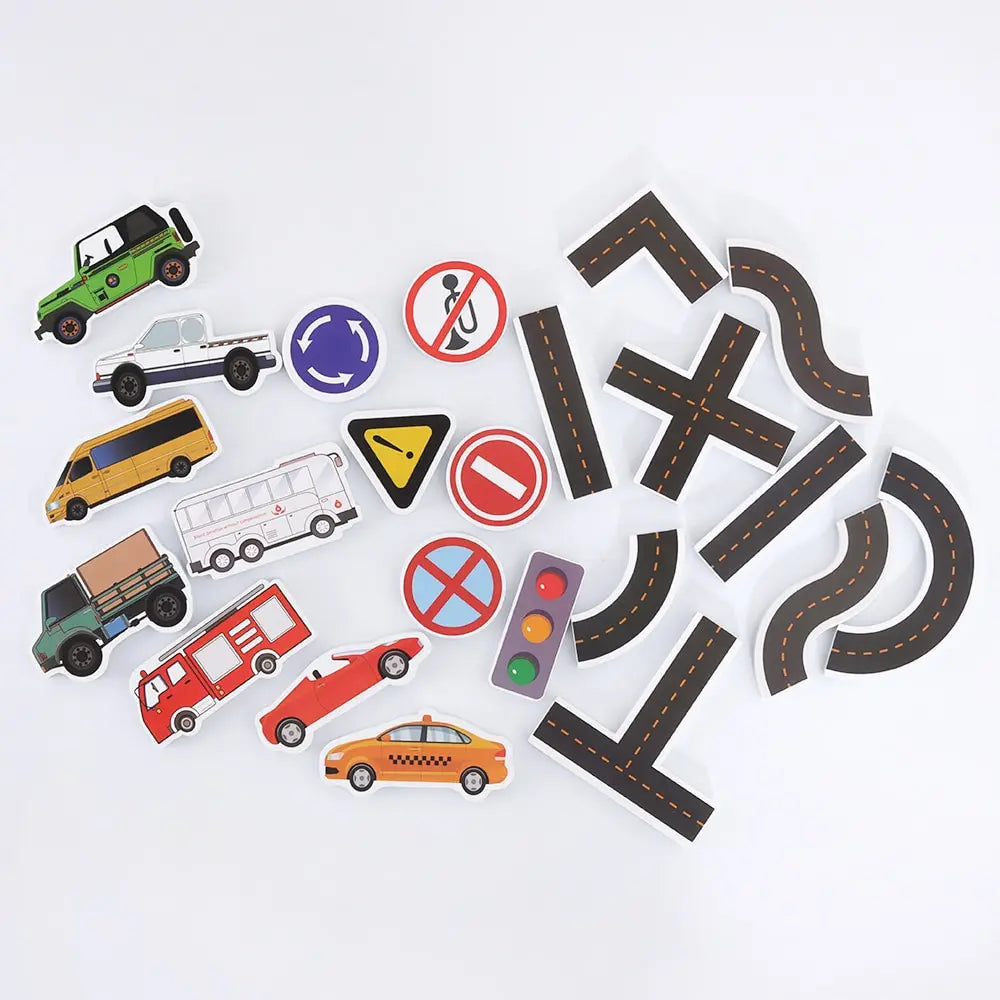 Playful Traffic-Themed Bath Puzzle Toy