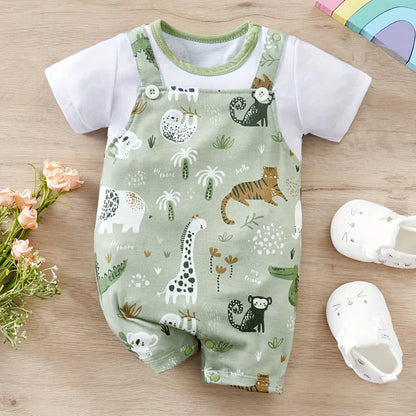 Kids' Zoo Animal Pattern Romper