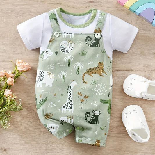 Kids' Zoo Animal Pattern Romper