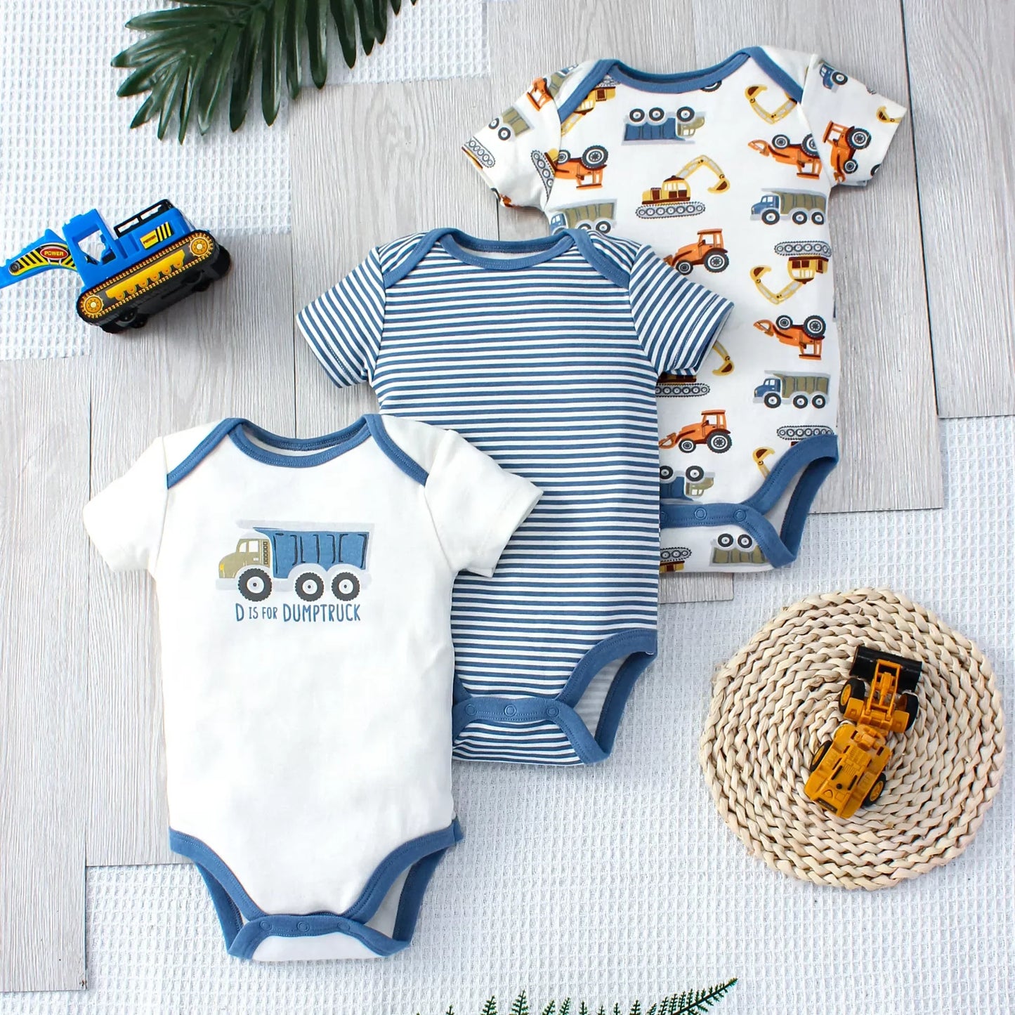 Dinosaur-Themed 3-Piece Infant Bodysuit Set