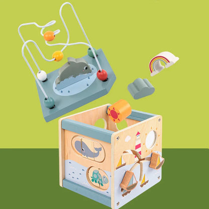 5-in-1 Montessori Activity Cube for Kids